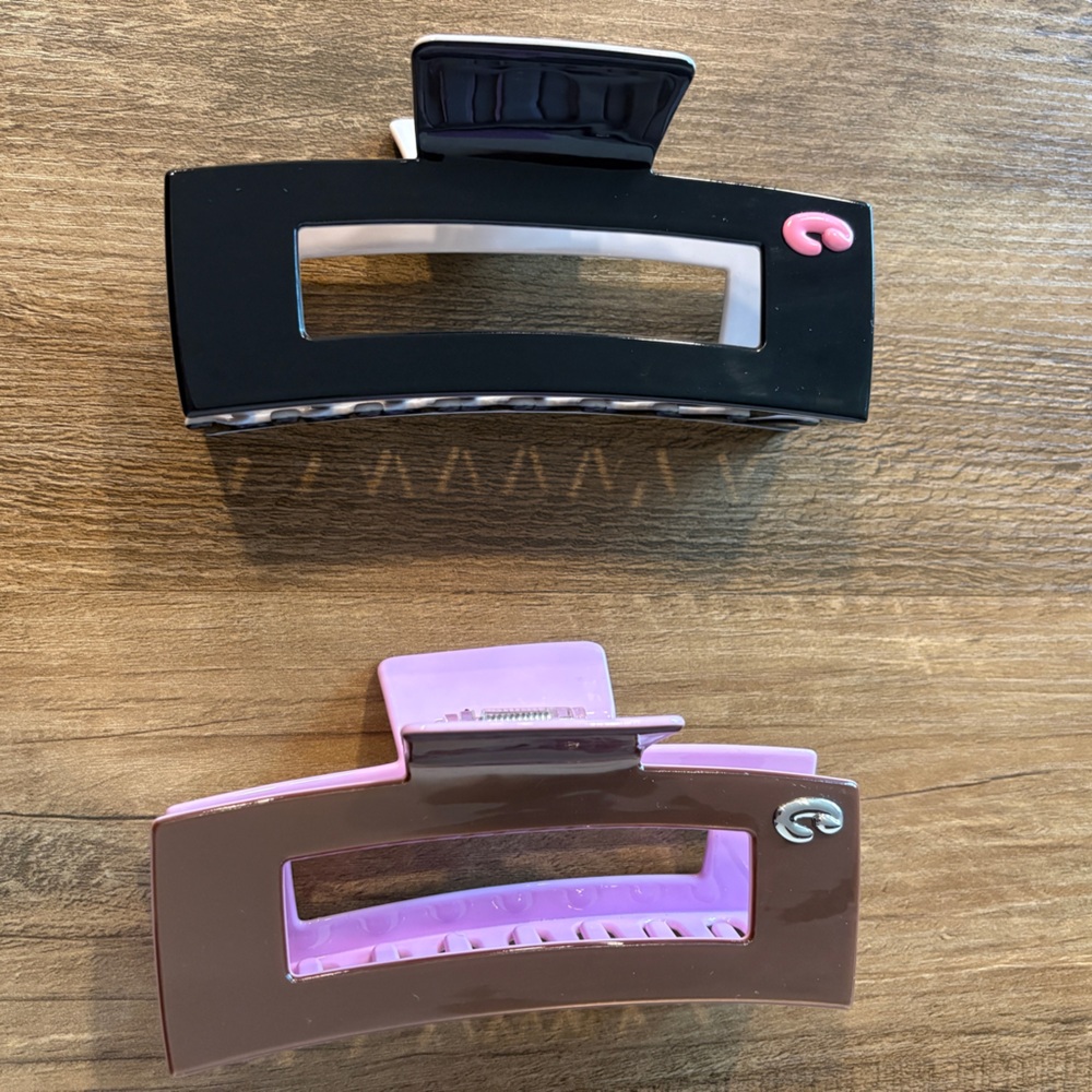 BUNDLE OF 2 - NWOT Chunks Jumbo Box Claw (Brown/Lilac & Black/Taupe)